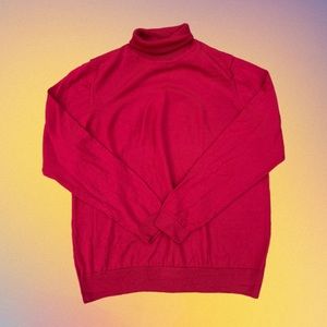 L.L. Bean 100% Merino Wool red turtle neck